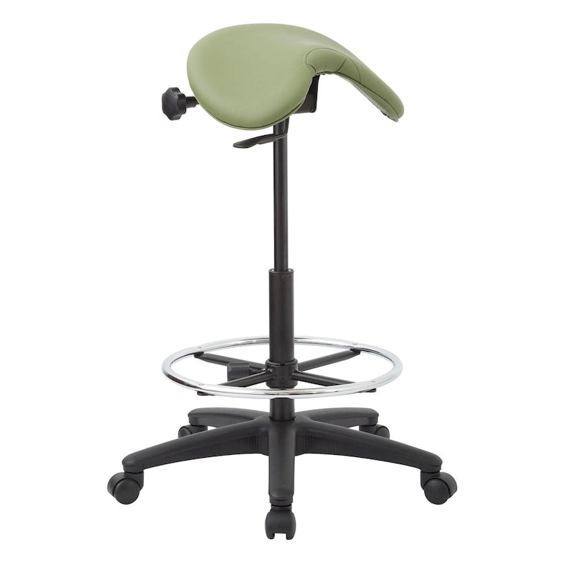 Backless Stool with Height-adjustable Saddle Seat