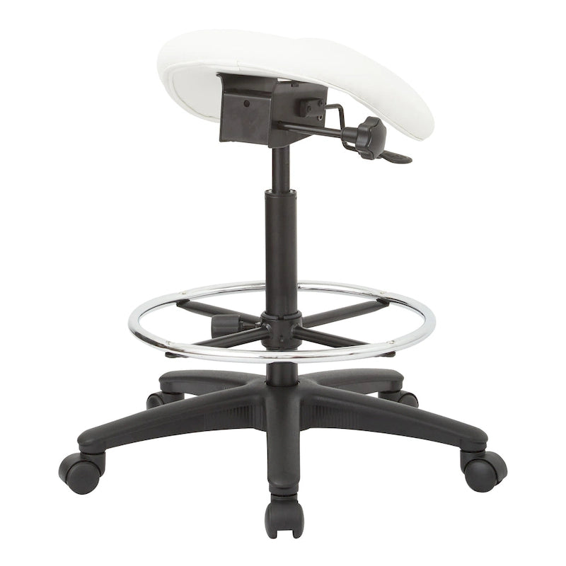 Backless Stool with Height-adjustable Saddle Seat