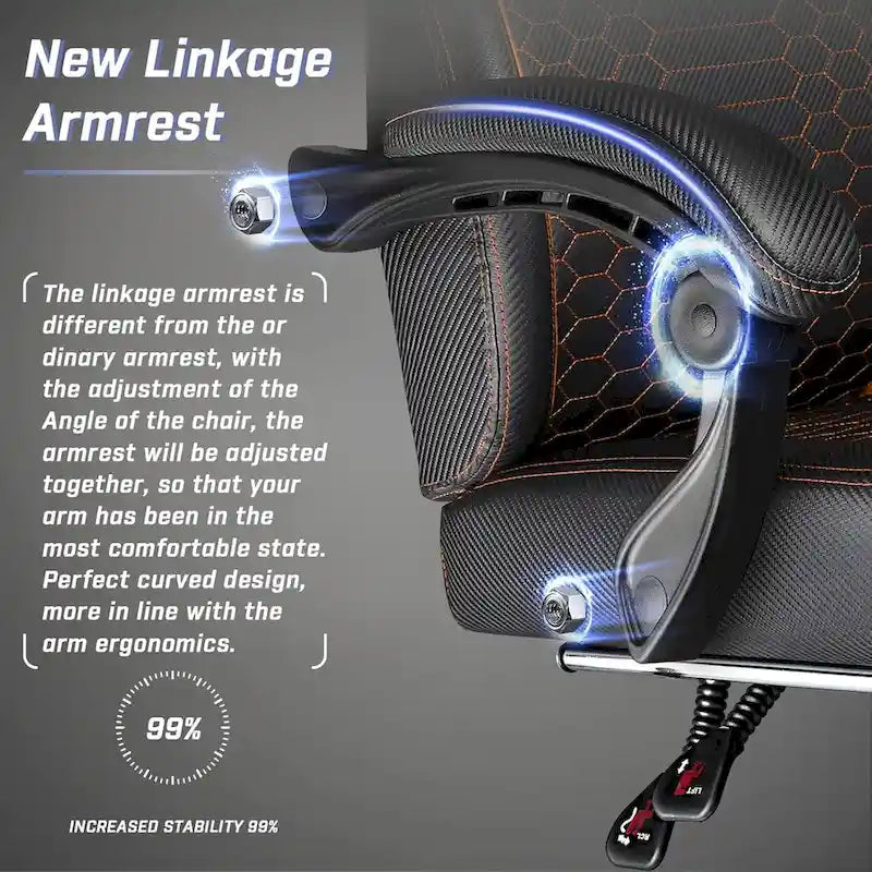 Big and Tall Reclining Gaming Chair with Footrest and Massage Lumbar Support, 400 lb Capacity