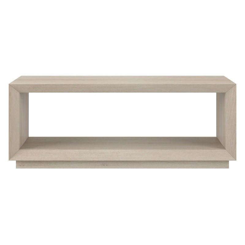 47.5-Inch Modern Rectangular Coffee Table with Wood-Look Finish and Plinth Base