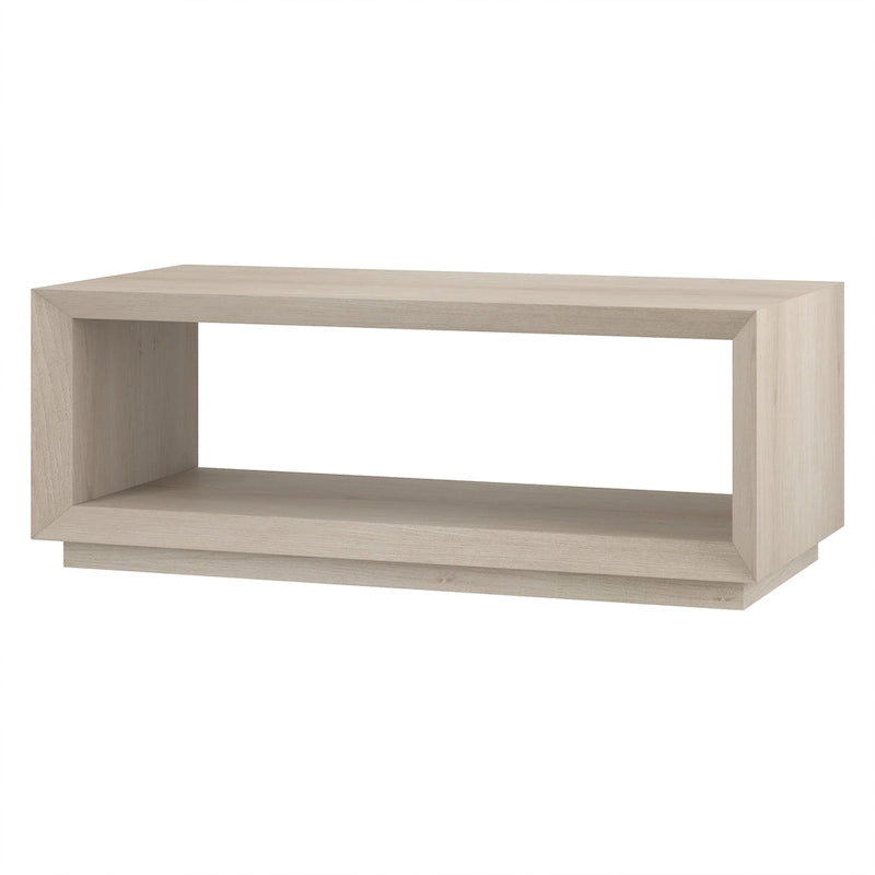 47.5-Inch Modern Rectangular Coffee Table with Wood-Look Finish and Plinth Base