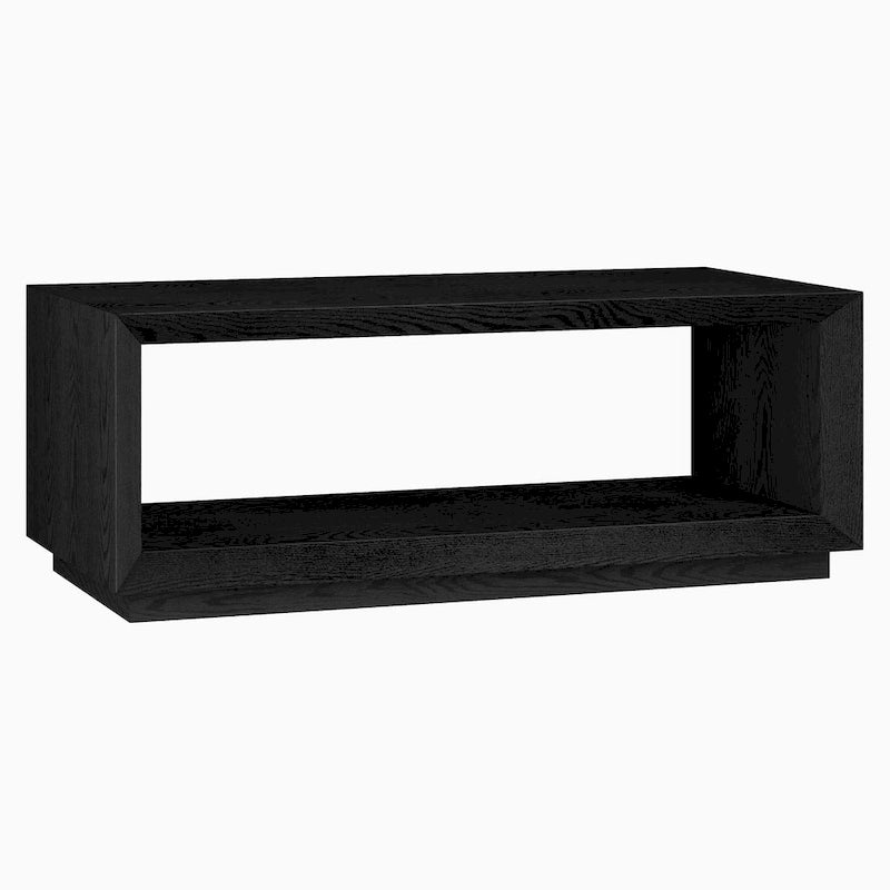47.5-Inch Modern Rectangular Coffee Table with Wood-Look Finish and Plinth Base