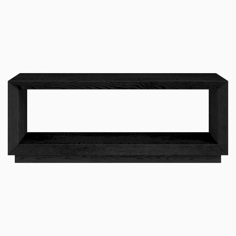 47.5-Inch Modern Rectangular Coffee Table with Wood-Look Finish and Plinth Base