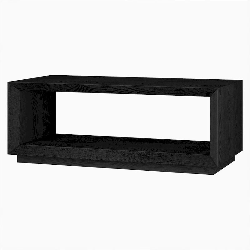 47.5-Inch Modern Rectangular Coffee Table with Wood-Look Finish and Plinth Base