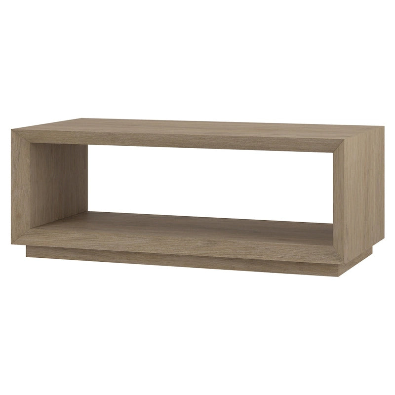 47.5-Inch Modern Rectangular Coffee Table with Wood-Look Finish and Plinth Base