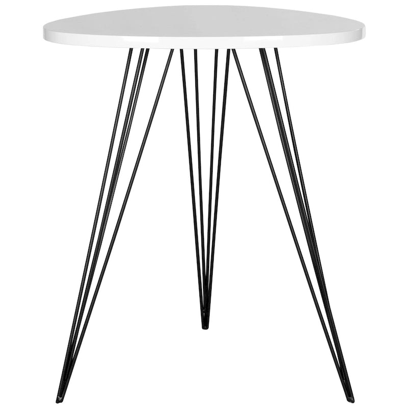 Luann White/ Black Lacquer Side Table - 19.6 x 19.6 x 23.6 - 20Wx20Dx24H