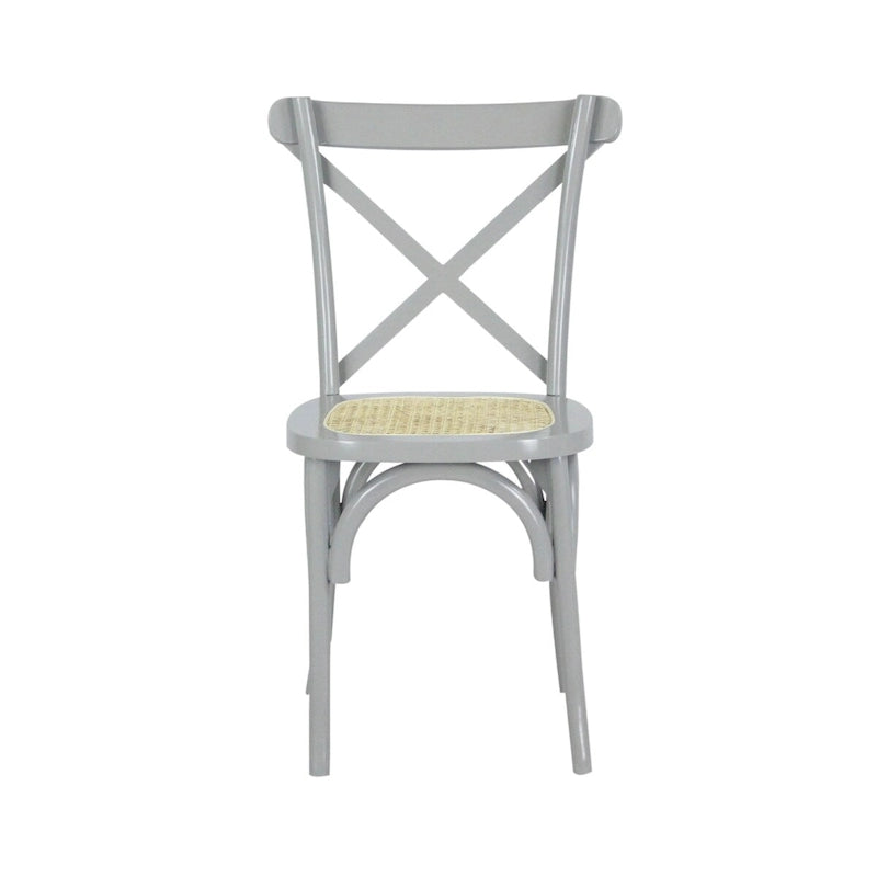 Colmar klassischer traditioneller X-Back-Esszimmerstuhl aus Holz und Rattan, Natur (2er-Set) von JONATHAN Y