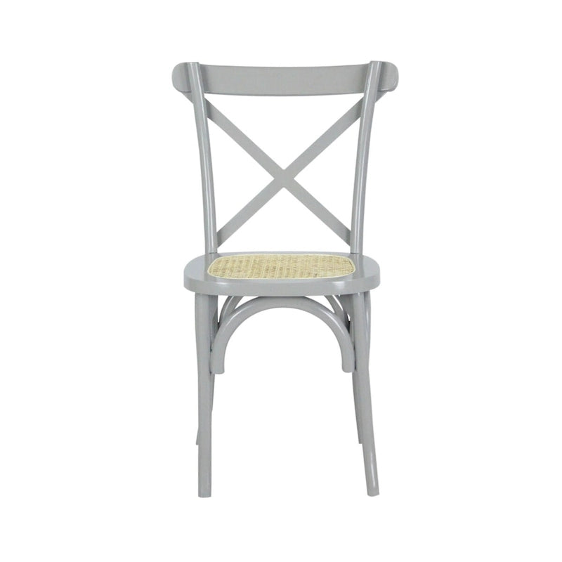 Colmar klassischer traditioneller X-Back-Esszimmerstuhl aus Holz und Rattan, Natur (2er-Set) von JONATHAN Y
