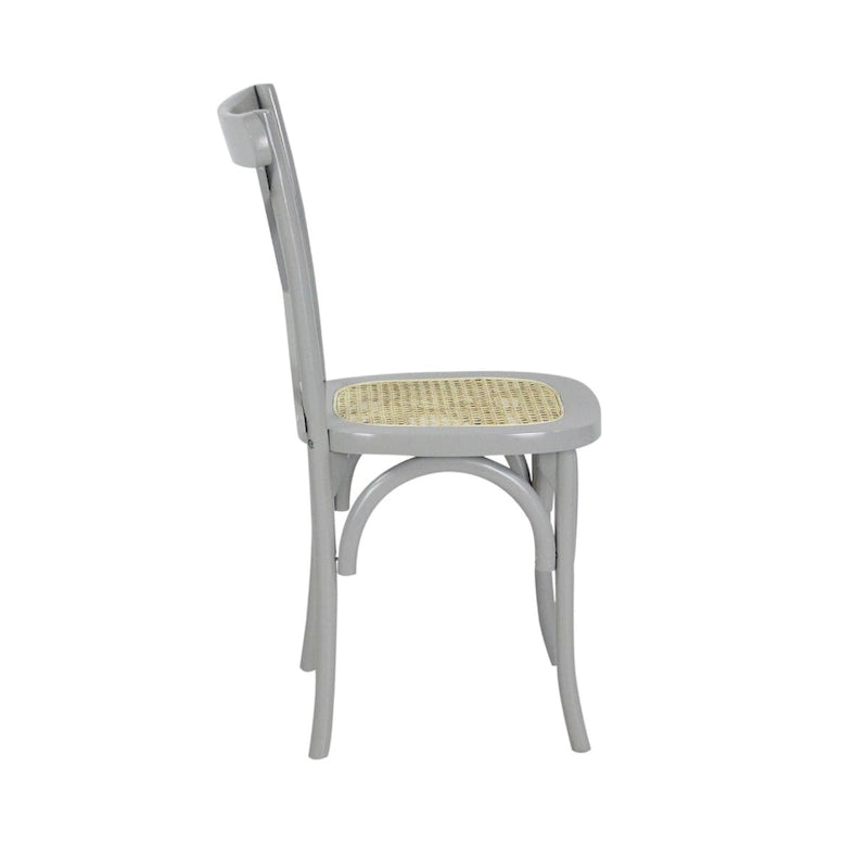 Colmar klassischer traditioneller X-Back-Esszimmerstuhl aus Holz und Rattan, Natur (2er-Set) von JONATHAN Y