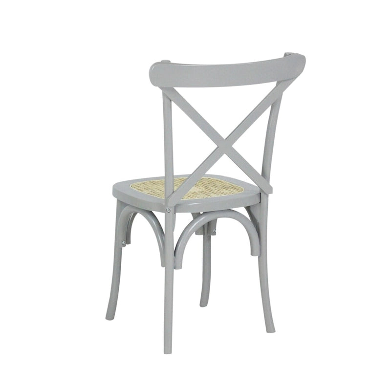 Colmar klassischer traditioneller X-Back-Esszimmerstuhl aus Holz und Rattan, Natur (2er-Set) von JONATHAN Y