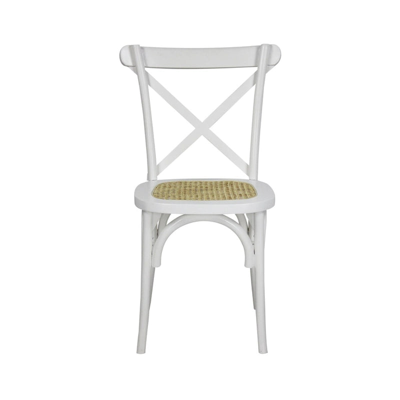 Colmar klassischer traditioneller X-Back-Esszimmerstuhl aus Holz und Rattan, Natur (2er-Set) von JONATHAN Y