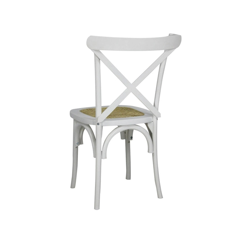 Colmar klassischer traditioneller X-Back-Esszimmerstuhl aus Holz und Rattan, Natur (2er-Set) von JONATHAN Y