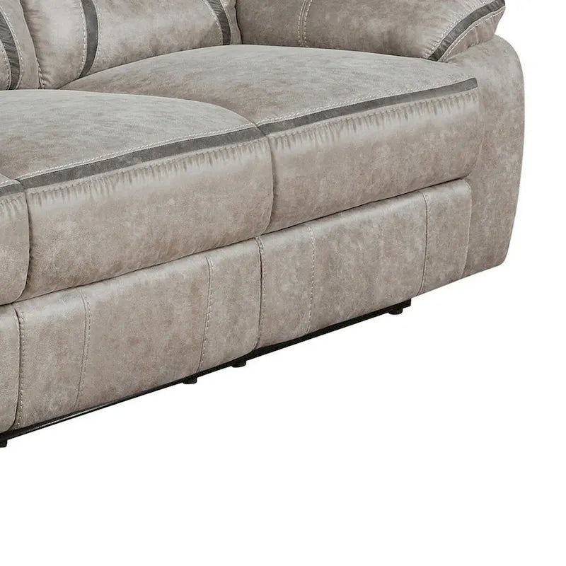 87-Inch Faux Leather Manual Reclining Sofa with Drop-Down Table, Cup Holders and USB Charging
