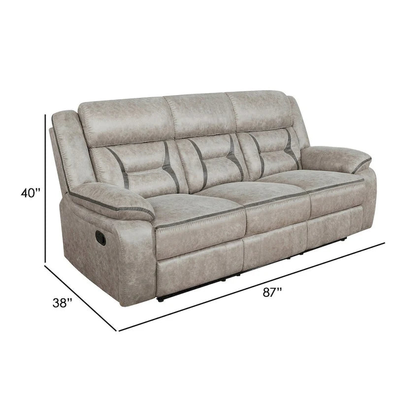 87-Inch Faux Leather Manual Reclining Sofa with Drop-Down Table, Cup Holders and USB Charging
