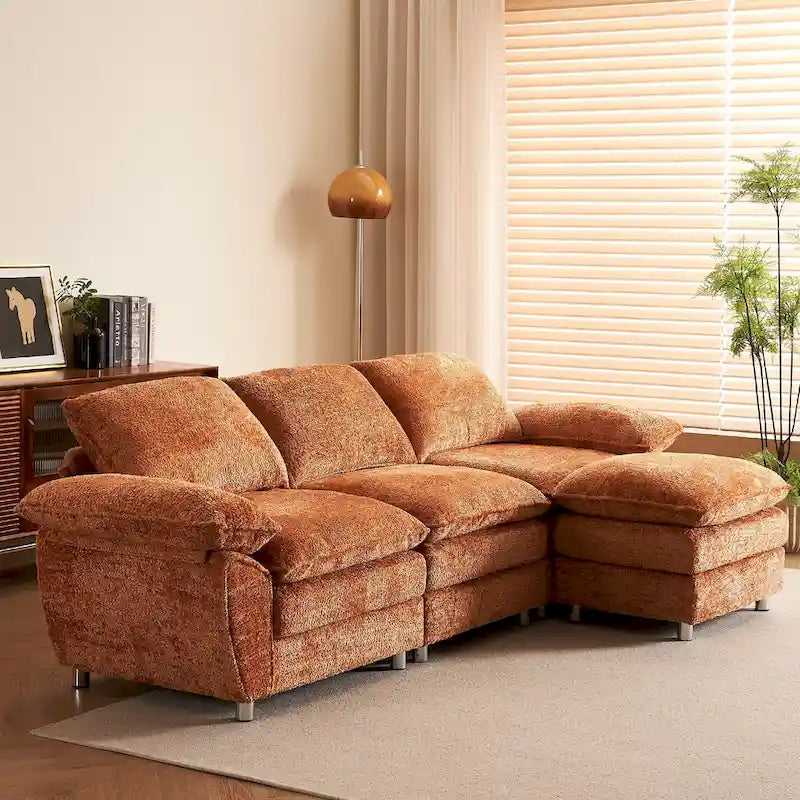 Modernes dunkles 3-Sitzer-Sofa, Schlafsofa aus Polyester, bequem gepolstertes Möbelstück für Wohnzimmer oder Wohnung
