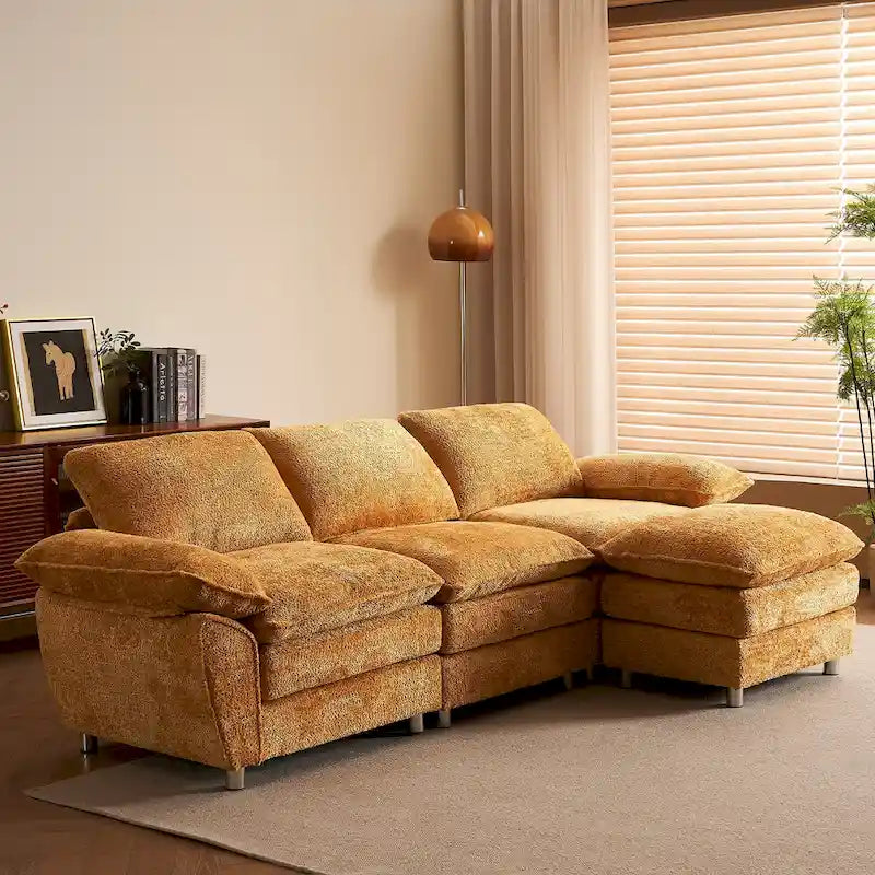 Modernes dunkles 3-Sitzer-Sofa, Schlafsofa aus Polyester, bequem gepolstertes Möbelstück für Wohnzimmer oder Wohnung