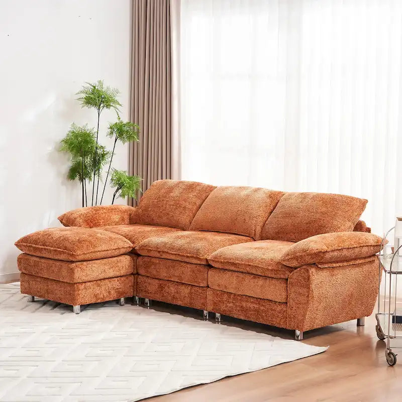Modernes dunkles 3-Sitzer-Sofa, Schlafsofa aus Polyester, bequem gepolstertes Möbelstück für Wohnzimmer oder Wohnung