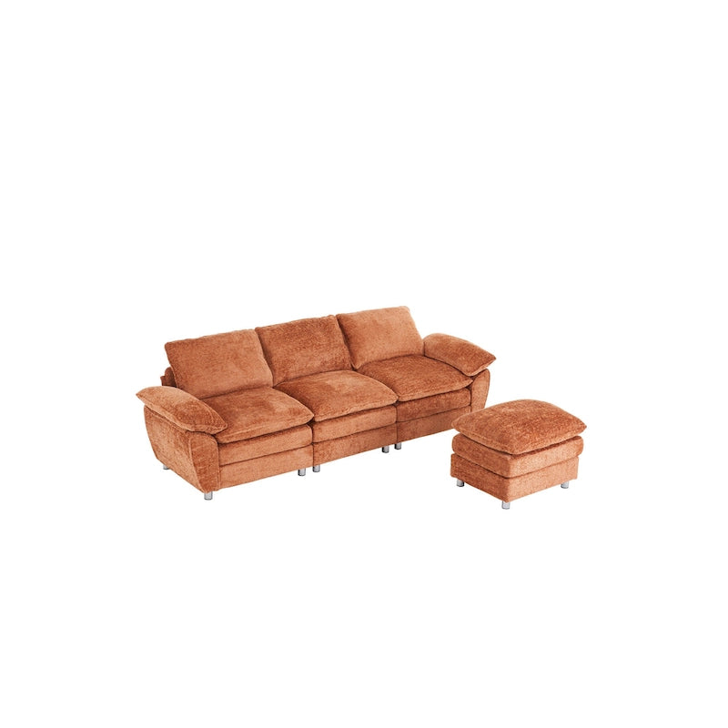 Modernes dunkles 3-Sitzer-Sofa, Schlafsofa aus Polyester, bequem gepolstertes Möbelstück für Wohnzimmer oder Wohnung