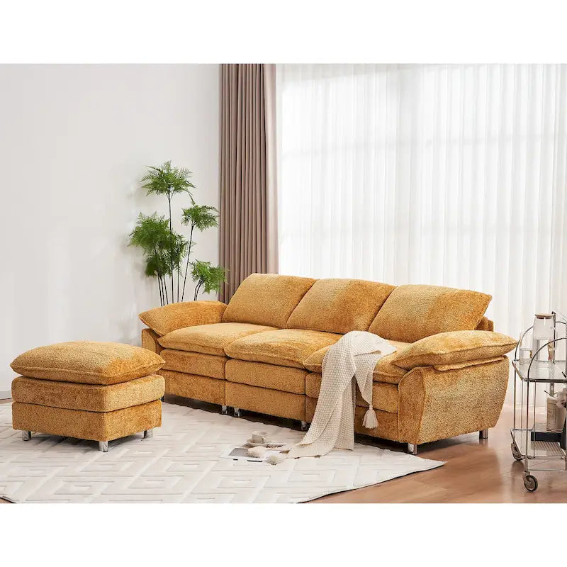Modernes dunkles 3-Sitzer-Sofa, Schlafsofa aus Polyester, bequem gepolstertes Möbelstück für Wohnzimmer oder Wohnung
