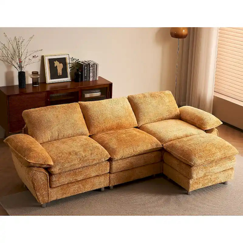 Modernes dunkles 3-Sitzer-Sofa, Schlafsofa aus Polyester, bequem gepolstertes Möbelstück für Wohnzimmer oder Wohnung