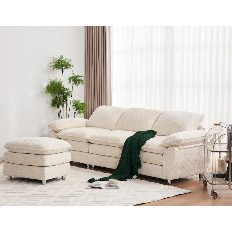Modernes dunkles 3-Sitzer-Sofa, Schlafsofa aus Polyester, bequem gepolstertes Möbelstück für Wohnzimmer oder Wohnung