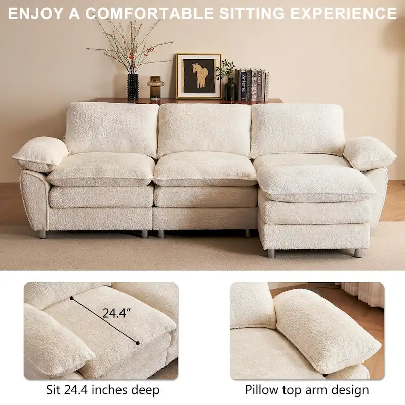 Modernes dunkles 3-Sitzer-Sofa, Schlafsofa aus Polyester, bequem gepolstertes Möbelstück für Wohnzimmer oder Wohnung