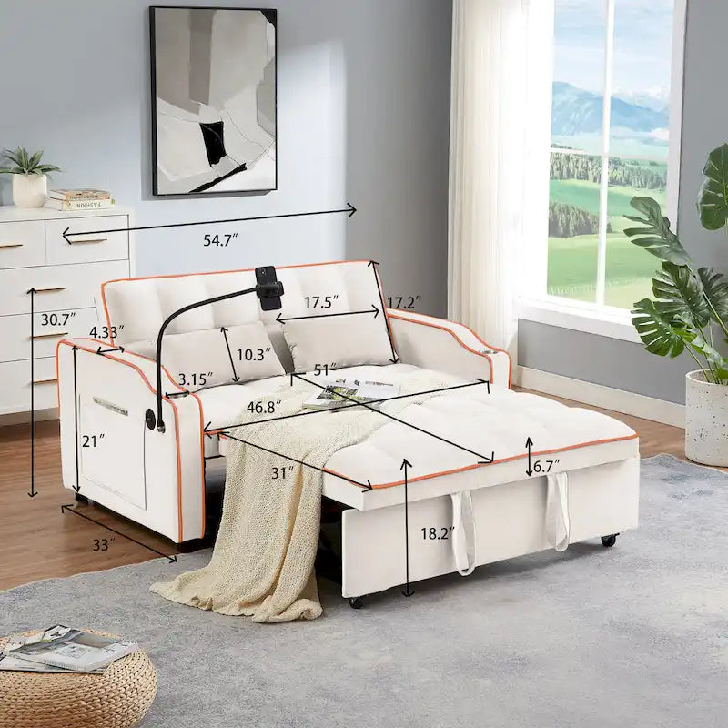 Modern sofa sofa sofa velvet pull-out bed