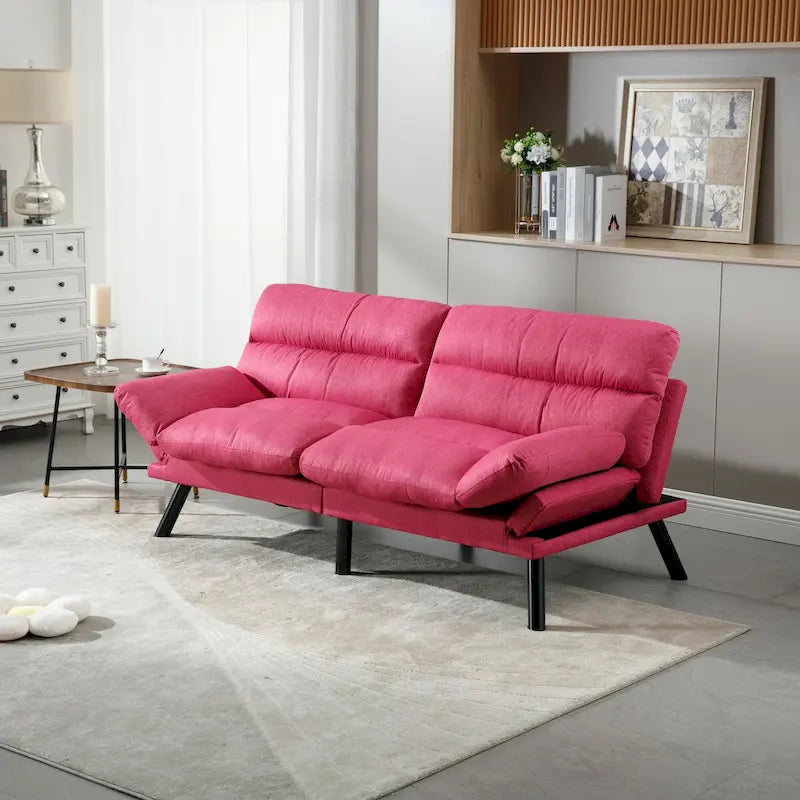 Nowoczesna tapicerowana dwuosobowa sofa z funkcją spania do małych pomieszczeń
