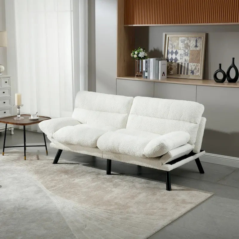 Modern Upholstered Convertible Sleeper Loveseat for Small Spaces
