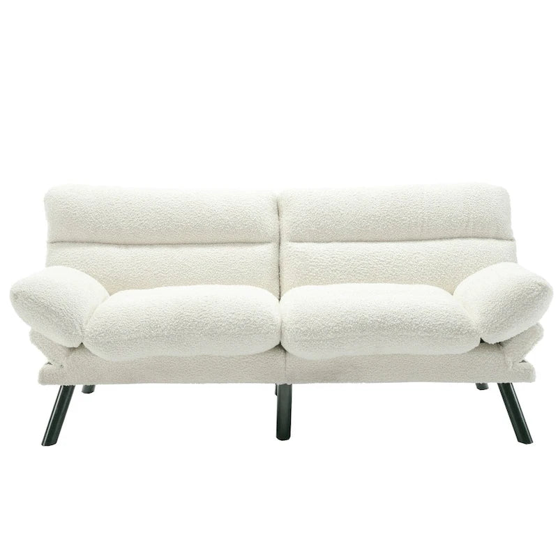 Nowoczesna tapicerowana dwuosobowa sofa z funkcją spania do małych pomieszczeń