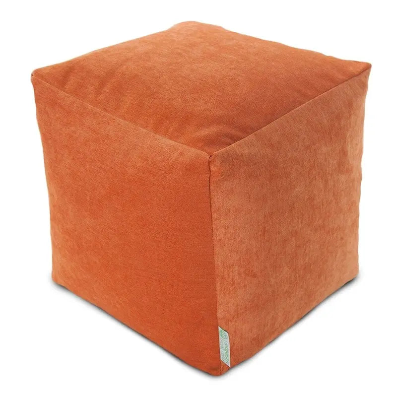 17-Inch Indoor Cube Ottoman Pouf with Washable Micro-Velvet Cover
