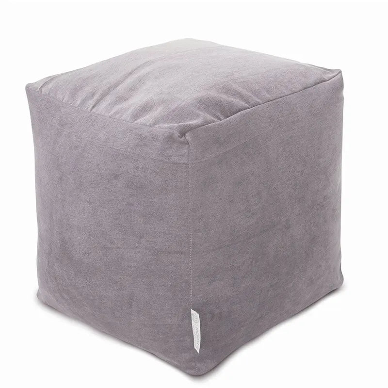 17-Inch Indoor Cube Ottoman Pouf with Washable Micro-Velvet Cover