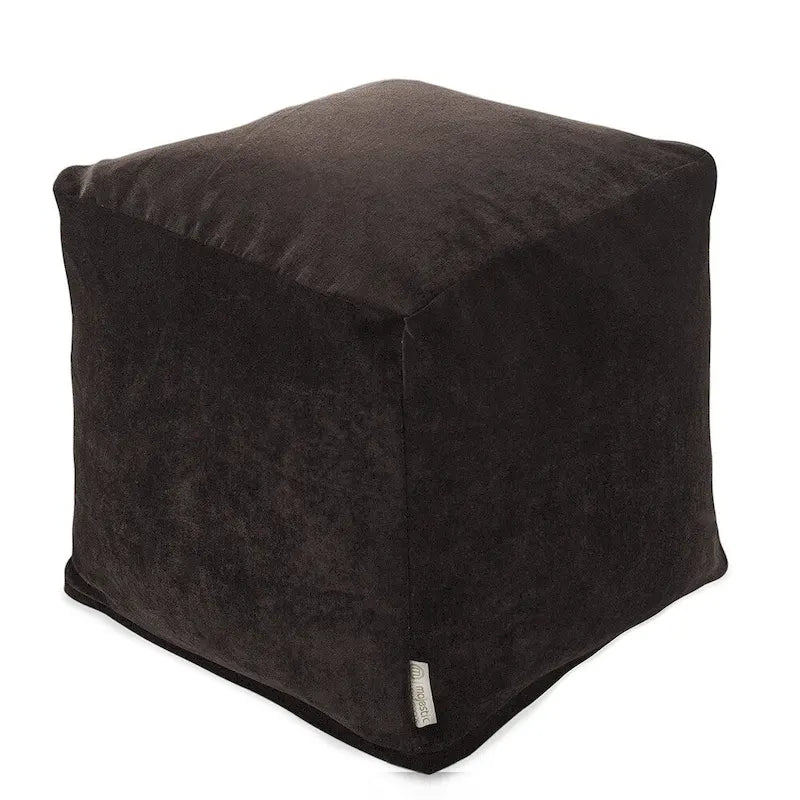 17-Inch Indoor Cube Ottoman Pouf with Washable Micro-Velvet Cover