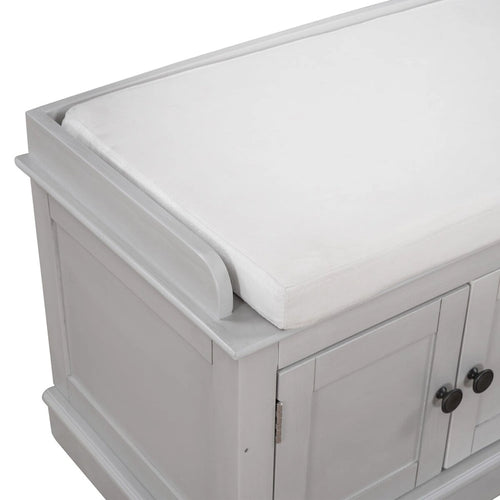 Panca contenitore a 4 ante con ripiani regolabili e cuscino rimovibile - 42.7L x 15.9P x 17.4H