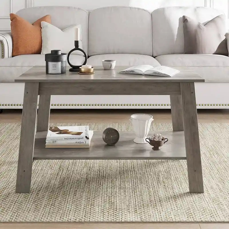 Kleiner rustikaler 2-stufiger Couchtisch fürs Wohnzimmer