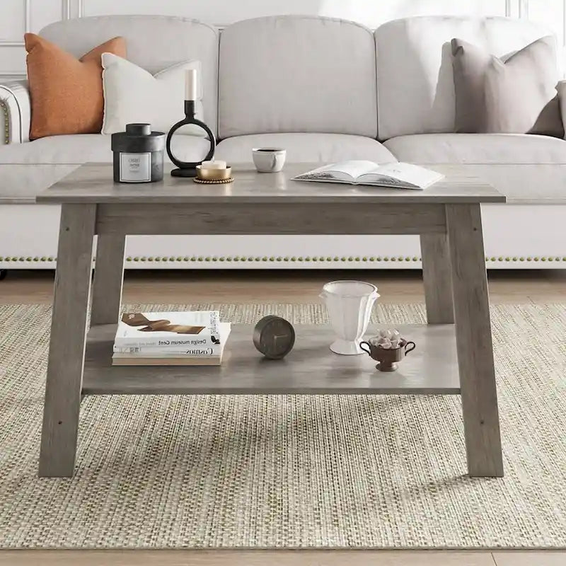 Small Living Room Rustic 2-Tier Coffee Table