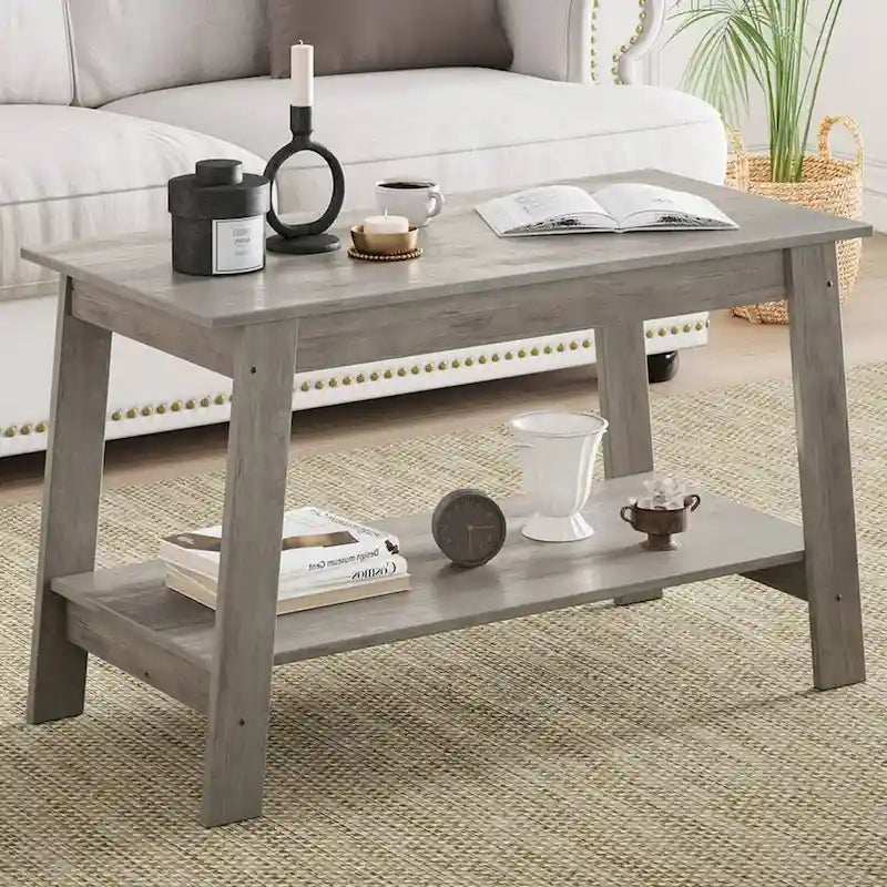 Kleiner rustikaler 2-stufiger Couchtisch fürs Wohnzimmer