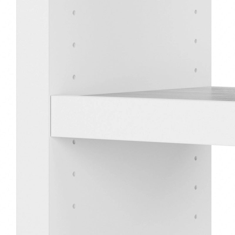 56-Inch Craft Table with Two Adjustable Storage Shelves and Scratch-Resistant Laminate Surface