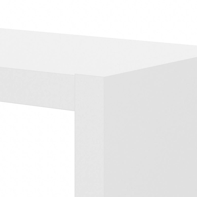 56-Inch Craft Table with Two Adjustable Storage Shelves and Scratch-Resistant Laminate Surface