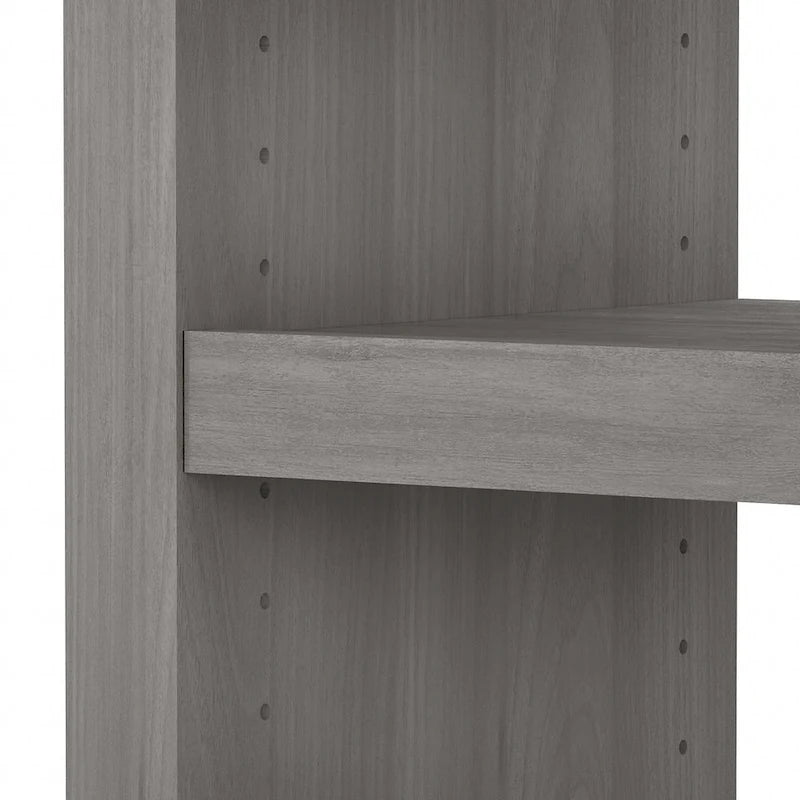 56-Inch Craft Table with Two Adjustable Storage Shelves and Scratch-Resistant Laminate Surface
