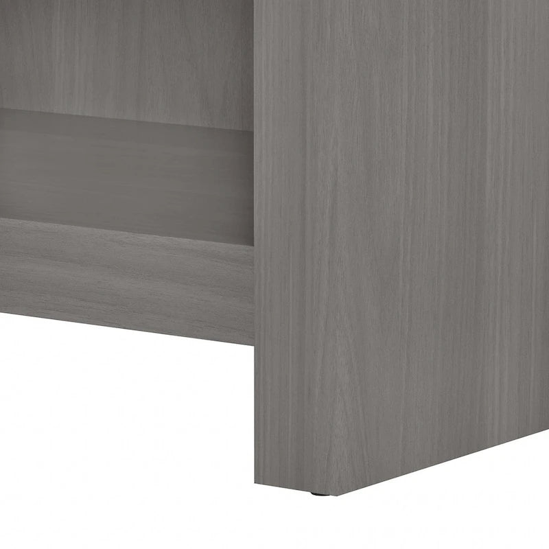 56-Inch Craft Table with Two Adjustable Storage Shelves and Scratch-Resistant Laminate Surface