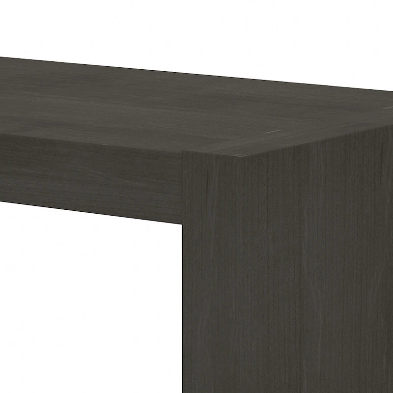 56-Inch Craft Table with Two Adjustable Storage Shelves and Scratch-Resistant Laminate Surface
