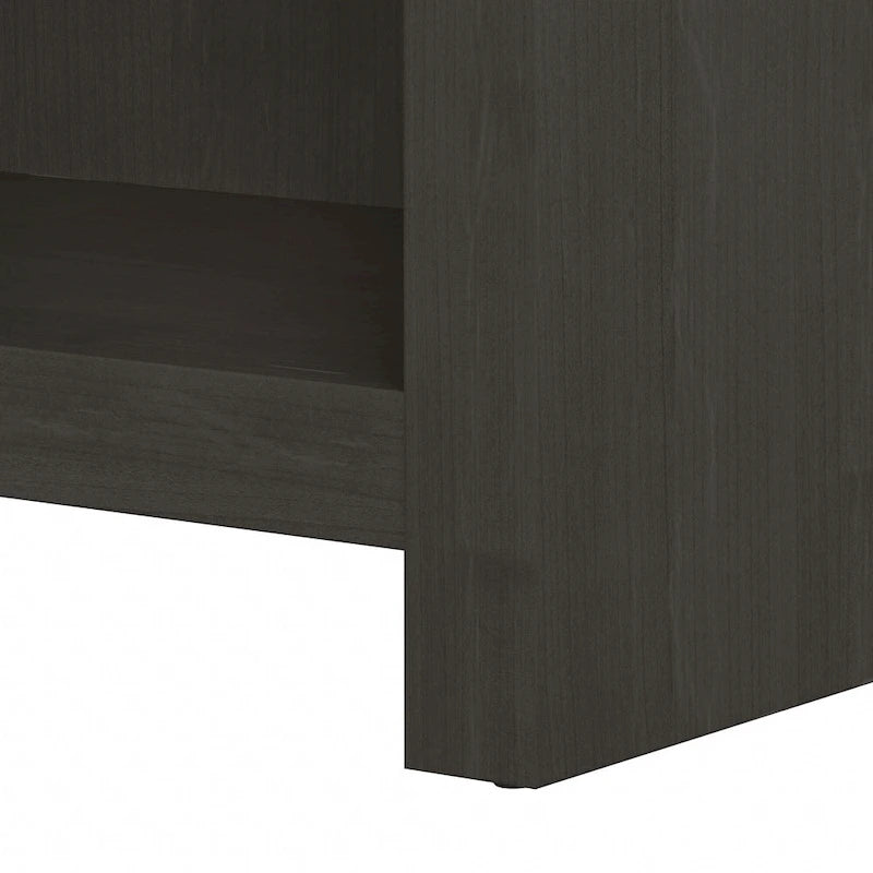 56-Inch Craft Table with Two Adjustable Storage Shelves and Scratch-Resistant Laminate Surface